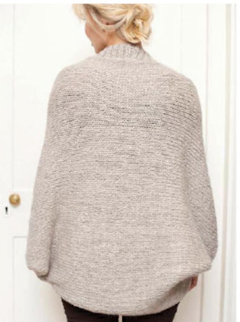 Easy Chunky Cocoon Cardigan KNIT PATTERNInstant PDF DownloadWomen Cardie Cocoon Simple Beginner ProjectWomens Sweater Top Pattern Knitted