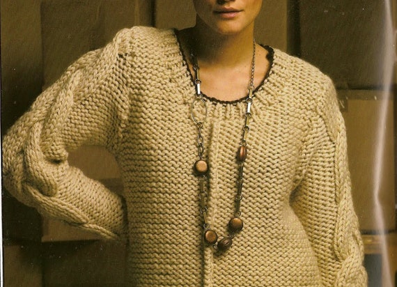 Cable Top KNITTING PATTERN Sweater Women/worsted Yarn Cable Pullover  Vintage Knit Pattern/instant PDF Download/cable Sweater Pattern -   Denmark