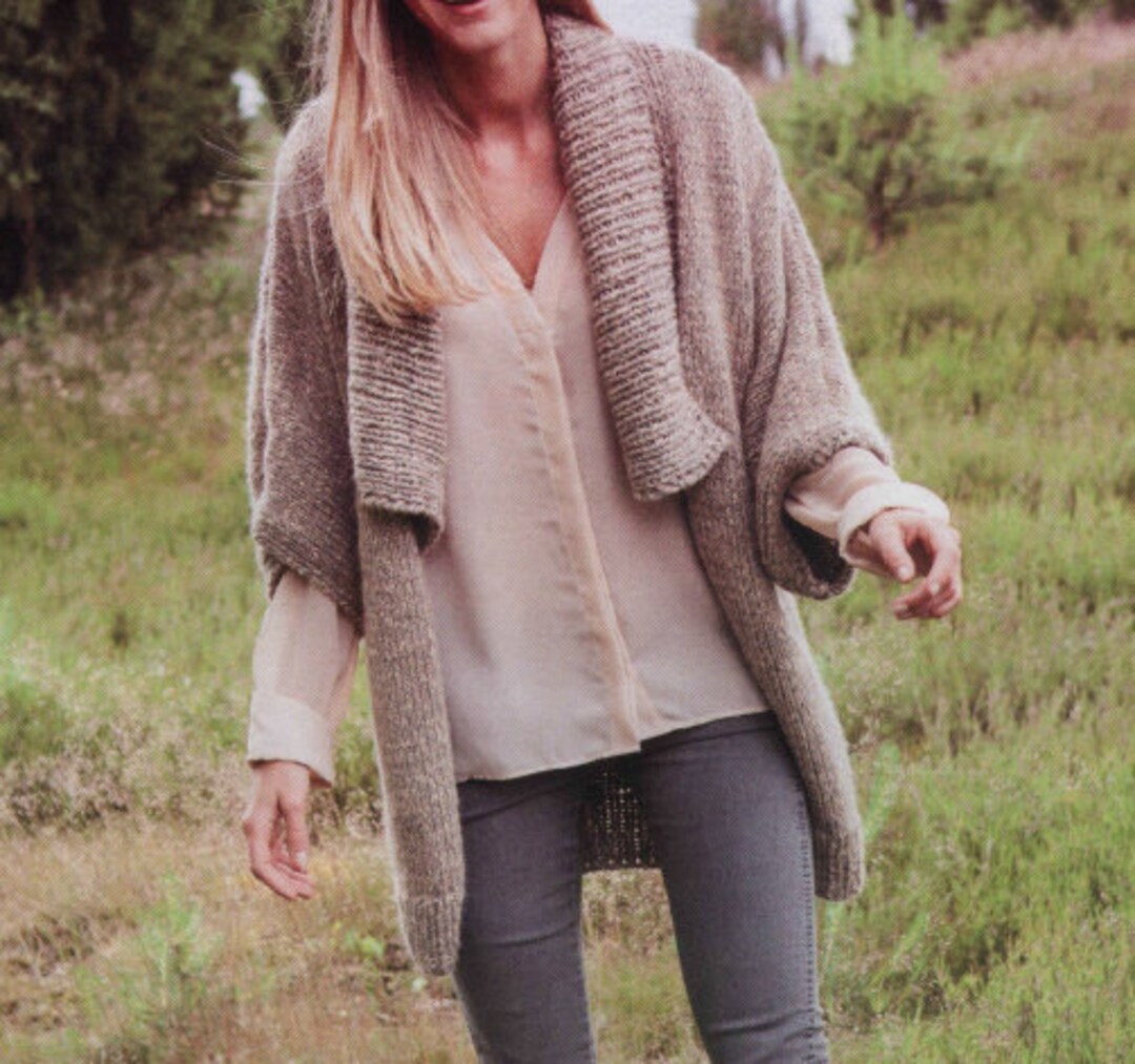 KNITTING PATTERN Easy Chunky Knit Coat Pattern, Jacket Cardigan
