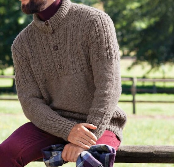 Zopfmuster Pullover Mit Rollkragen Herren PDF Strickanleitung