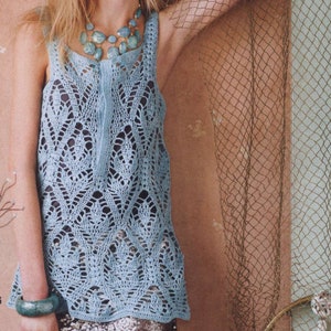 Lace Top CROCHET PATTERN Summer Top Women/Instant PDF Download/Crochet Lace Crop Sleeveless Tank Top Pattern