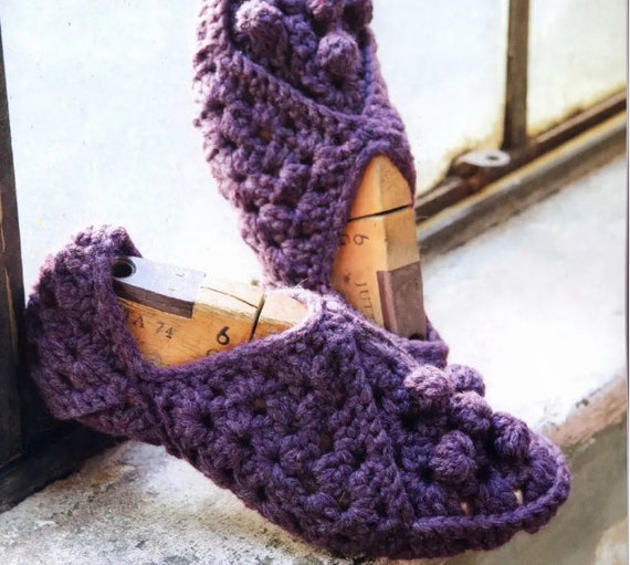 Slippers Granny Square CROCHET PATTERN/Instant PDF - Etsy España