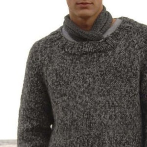 Easy Men&#39;s Top PDF KNITTING PATTERN Men&#39;s Sweater Beginner -- Chunky Yarn Men&#39;s Top Pullover -- Instant Download -- Gift For Him