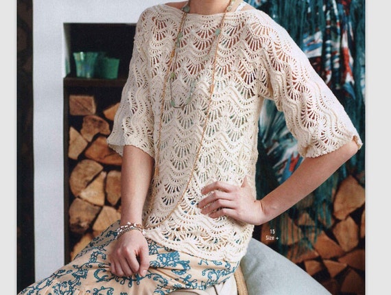 Top con scollo a barchetta MODELLO ALL'UNCINETTO Maglione estivo