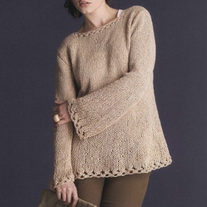 PDF KNITTING PATTERN ⨯ Spring Sweater Pattern, Loose Top Knitting Pattern ⨯ Jumper Knitting Pattern, Cool Sweater Knit Pattern