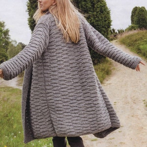 Coat Jacket Sweater KNITTING PATTERN Women/Cardigan Knit Pattern/Instant PDF Download/Womens Coat Pattern Diy How To