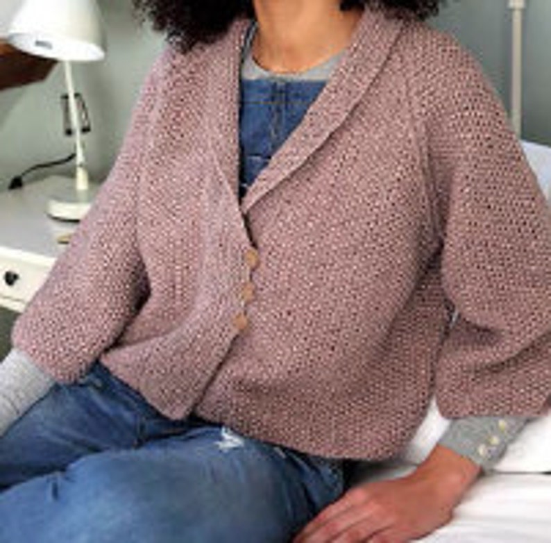 Boxy Jacket KNITTING PATTERN Women/dusky Pink Cardigan Knit Etsy UK