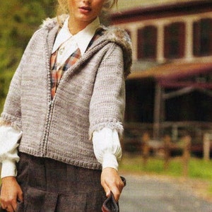 Kapuze Jacke Strickanleitung Frauen/Chunky Yarn Hooded Sweater Pattern/Instant PDF Download/Damen Top