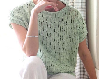 Lace Sweater KNITTING PATTERN Women/dk Yarn/instant PDF
