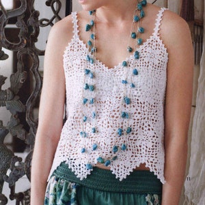 Lace Top CROCHET PATTERN Summer Top Women/Instant PDF Download/Crochet Lace Crop Sleeveless Tank Top Pattern