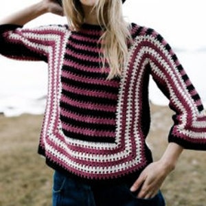 Boho Häkel Top Muster Frauen -- Festival Top DIY -- Einfaches Häkelmuster für Pullover und Strickjacken