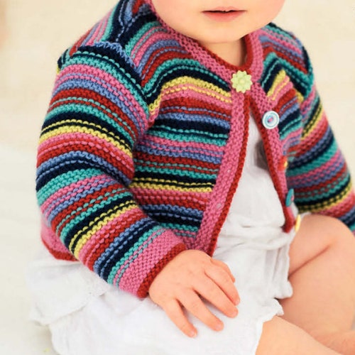 Easy Knit Baby Jacket Top KNITTING PATTERN Dk Yarn Instant Etsy