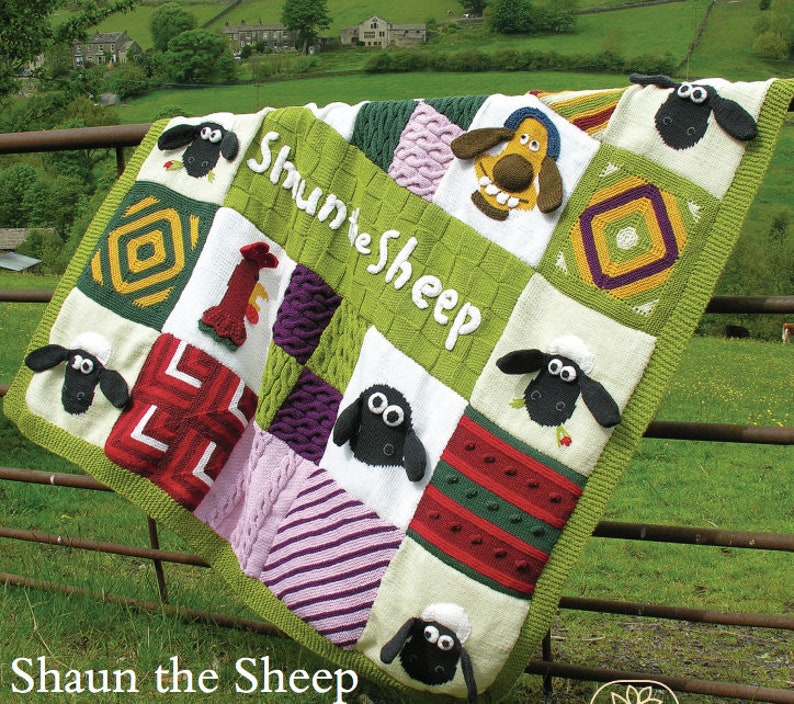 Shaun the Sheep Blanket KNITTING PATTERN /Wallace Gromit Blanket Shaun Sheep Knit Pattern/Instant PDF Download image 1