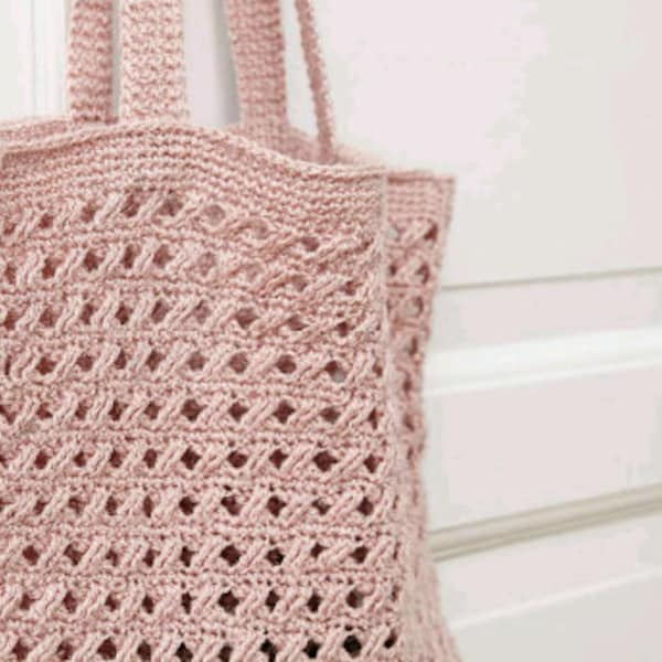 Crochet Market Bag PATTERN - Tote Beach Bag Pattern - Instant PDF Download -Crochet Bag Pattern Tote purse woman Summer Beach Bag