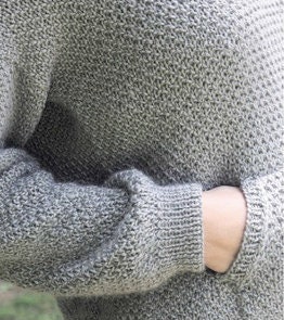 Hoodie Sweater KNITTING PATTERN Women/grey Hooded Pullover