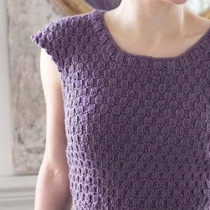 Vest Top KNITTING PATTERN Easy Women/Aran Yarn Instant PDF Download/Tank Top Vest Pattern Beginner