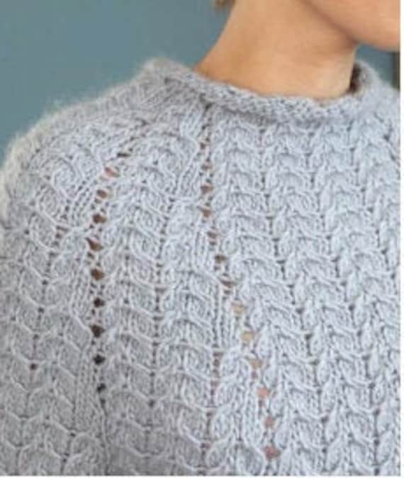 KNITTING PATTERN Cable Sweater Women 