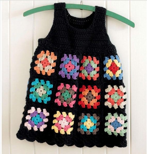 Patrón de crochet para vestido de verano (2-4-6-8 años, cabos