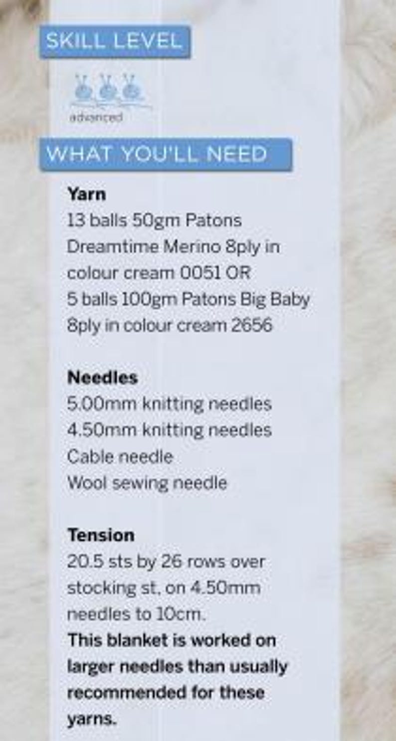 Baby Blanket KNITTING Pattern/dk Yarn - Instant PDF Download - Vintage ...