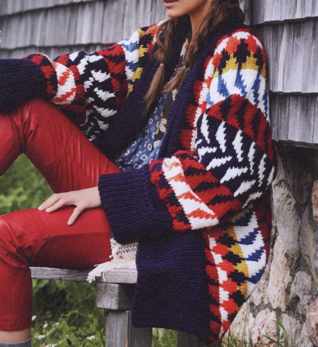 KNITTING PATTERN Boho Chunky Knit Sweater Pattern Jacket - Etsy