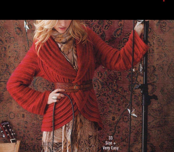 MOTIF AU CROCHET facile veste manteau femme/Dk et fil superfin