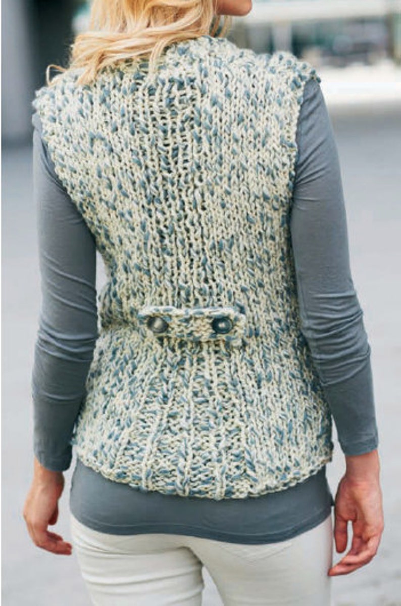 Easy Chunky Cable Vest Jacket KNITTING PATTERN Women/Easy Knit Etsy