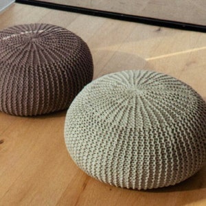 Knitted Pouf Pattern Poof KNITTING PATTERN Ottoman Footstool Home Decor Pillow Bean Bag, Pouffe, Floor Cushion/Instant PDF Download