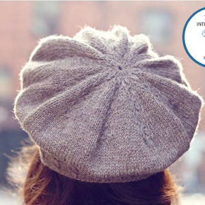 KNITTING PATTERN Hat Beret Women/Vintage Knit Pattern/Instant PDF Download/Womens Hat Cap Pattern