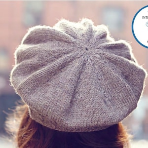 KNITTING PATTERN Hat Beret Women/Vintage Knit Pattern/Instant PDF Download/Womens Hat Cap Pattern