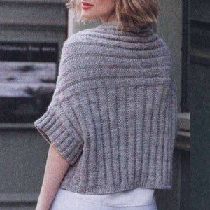 Beginner Crop Jacket KNITTING PATTERN Women Easy/Worsted/Medium Yarn/Short Sleeve Ribbed Cardigan Knit Vintage Pattern/Instant PDF Download