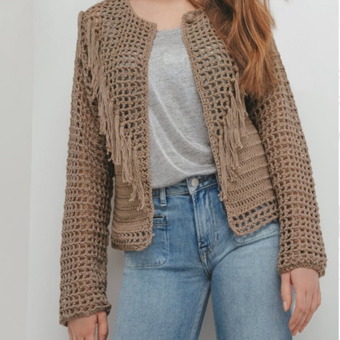 CROCHET PATTERN Boho Jacket Coat Women/cotton Dk Yarn/instant Etsy