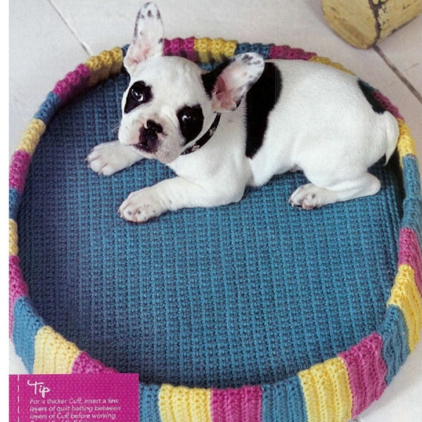 Dog Bed Pet Bed CROCHET PATTERN Cat Bed/Easy Pet Crochet Pattern/Medium Yarn/2 Sizes/Instant PDF Download/Dog Cat Bed Beginner Pattern