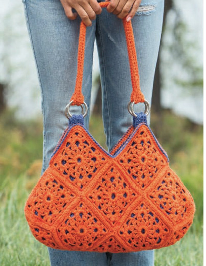 Crochet Handbag Purse PATTERN Boho Purse Bag pattern Instant PDF Download Vintage Crochet Bag Pattern Tote Summer Beach Bag image 1