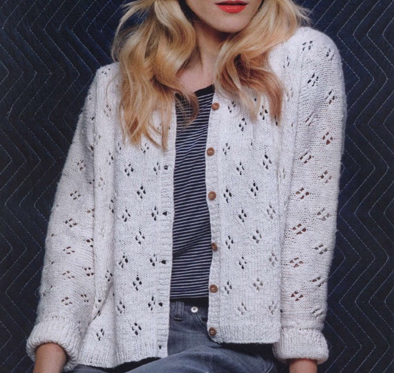 Knit Cardigan Strickjacke Damen Wolle WeiÃƒÂŸ Strickanleitung
