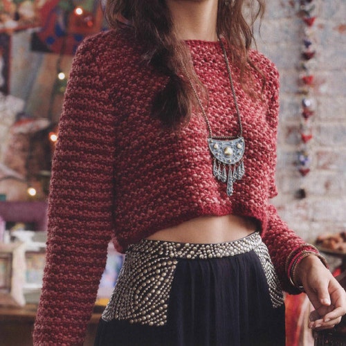 Crop Top KNITTING PATTERN Beginner Easy 