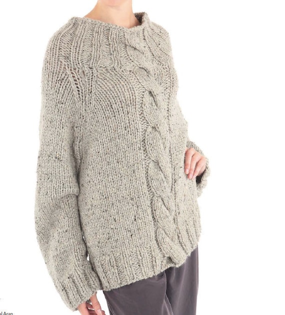 BREIEN PATROON PDF Trui Dames x Oversized kabeltop Pullover Handleiding Hoe x Instant Digitale Download Etsy Nederland