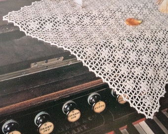 Crochet Table Runner PATTERN - Tablecloth Pattern - Instant PDF Download - Cotton Farmhouse Table Cloth Table Decoration Center Piece
