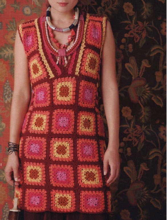 Granny Square Dress CROCHET PATTERN Women/dk Yarn Granny Etsy UK