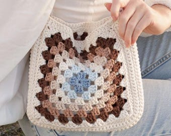 Purse CROCHET PATTERN - Easy Granny Square Purse Bag Pattern - Worsted Yarn - Instant PDF Download - Vintage Crochet Summer Bag Pattern