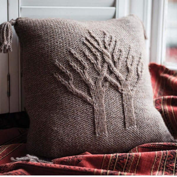 PDF KNITTING PATTERN Cushion Tree of Life Pillow Cover/Aran Yarn/Home Decor Pillow Cushion How To Tutorial/Instant Download