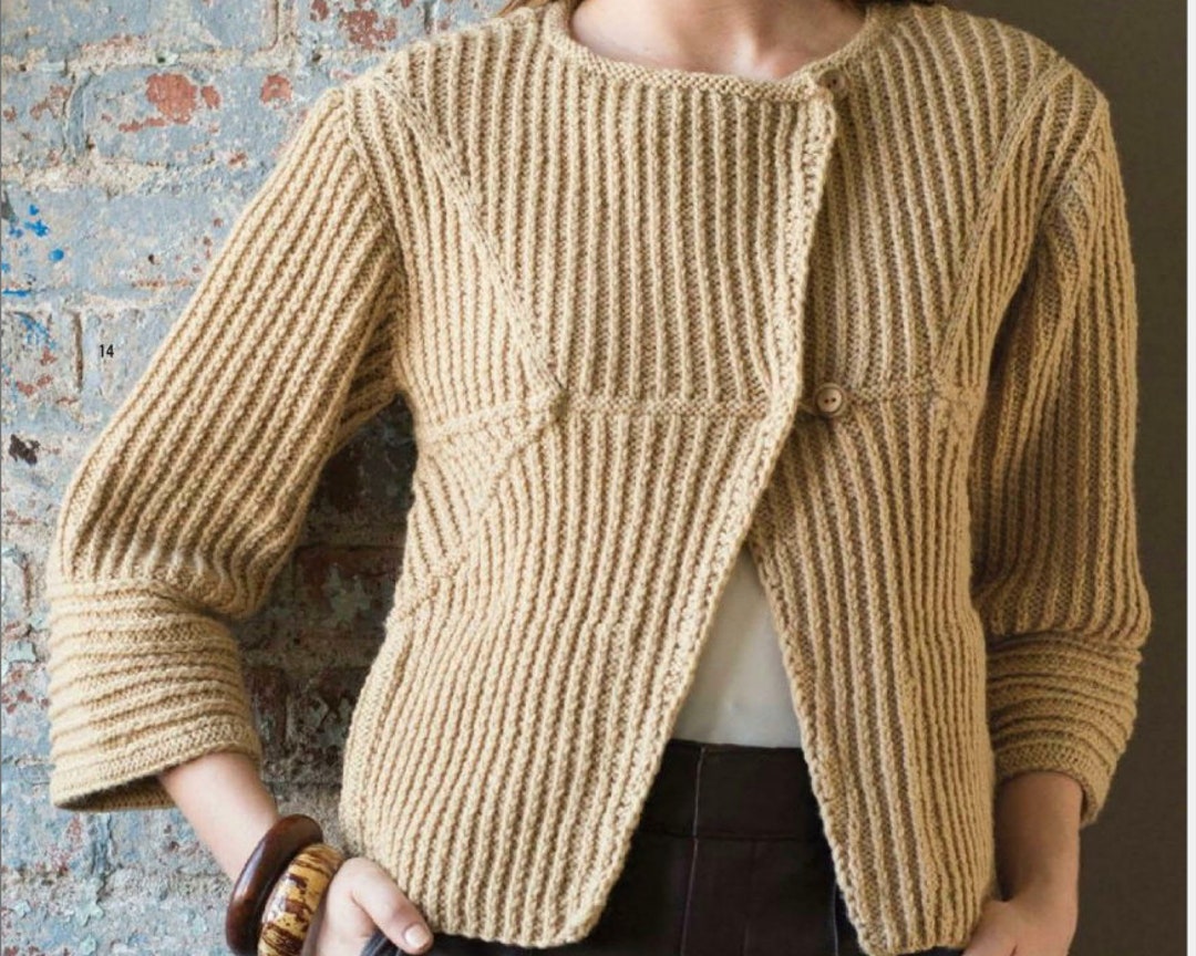 Boxy Jacke STRICKMUSTER Damen/Kurz geschnittene gerippte