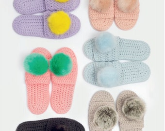 Crochet PATTERN Easy Slipper Pattern Chunky Yarn/Crochet Pattern Summer Slippers/Instant Download/Gift Idea/Beginner Crochet Diy