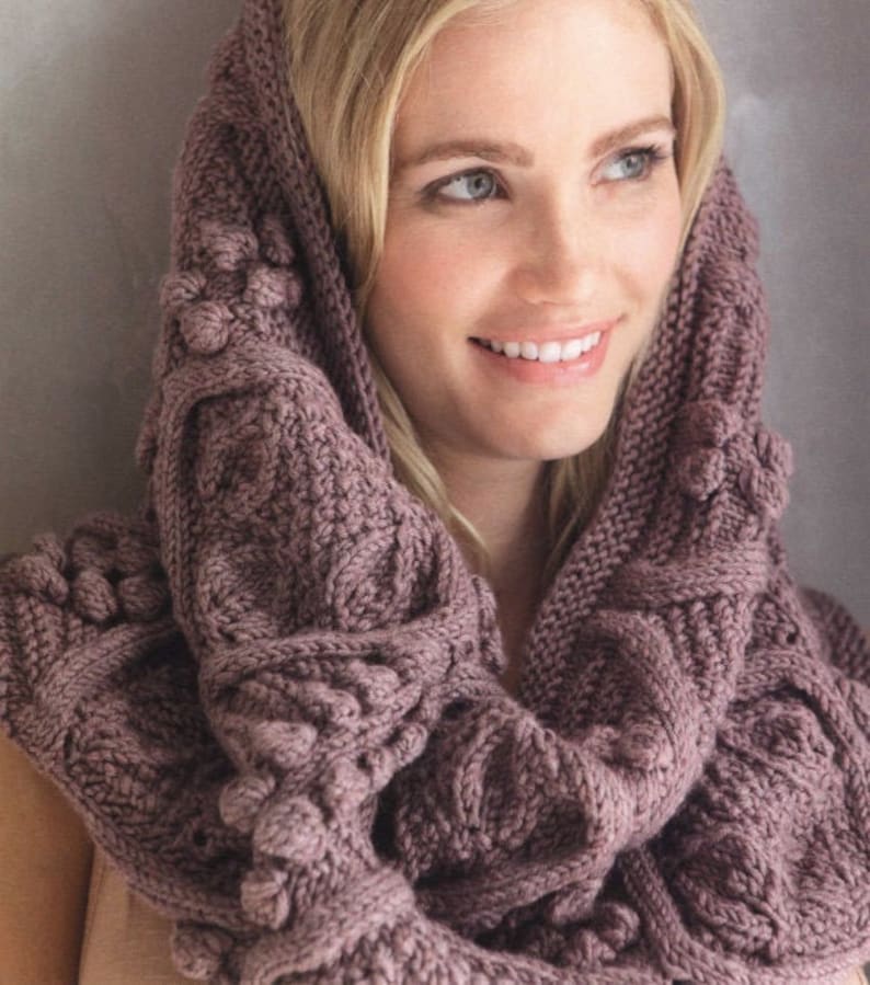 Cabled Cowl KNITTING PATTERN Instant PDF Download Vintage Etsy