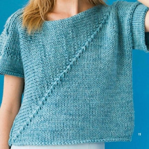Cropped Top KNITTING PATTERN Tank Boxy Sweater Women/Vintage Knit Pattern/Instant PDF Download/Womens Top Chunky Sweater Pattern