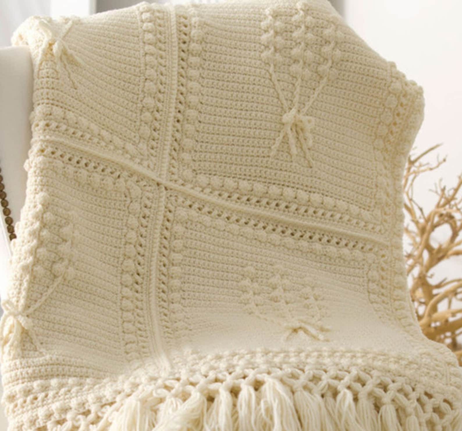 PDF Crochet PATTERN Aran Throw Afghan/medium Yarn/instant Etsy