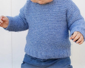 Easy Baby Toddler Kid Knit Top KNITTING PATTERN  -- Sizes 6-9, 12-18m, 2yr, 3-4yr, 5-6yr, 7-8yr -- Instant PDF Download -- Simple Baby Knit