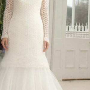 Knitting PATTERN x Winter Wedding Dress Sweater x Bridal Mohair Shawl Stole Dress Shrug x Wedding Dress DIY x Instant PDF Download image 2