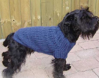 Dog Coat Sweater KNITTING PATTERN/Super Chunky Yarn Dog Pet Pullover Knit Pattern/Instant PDF Download/Dog Top Vintage Pattern