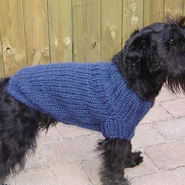Dog Coat Sweater KNITTING PATTERN/Super Chunky Yarn Dog Pet Pullover Knit Pattern/Instant PDF Download/Dog Top Vintage Pattern