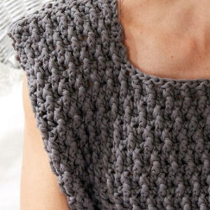 Easy Vest Tank Top Häkelanleitung Frauen/Grobes Garn/Vintage Strickmuster/Instant PDF Download/Tank Top Muster Anfänger